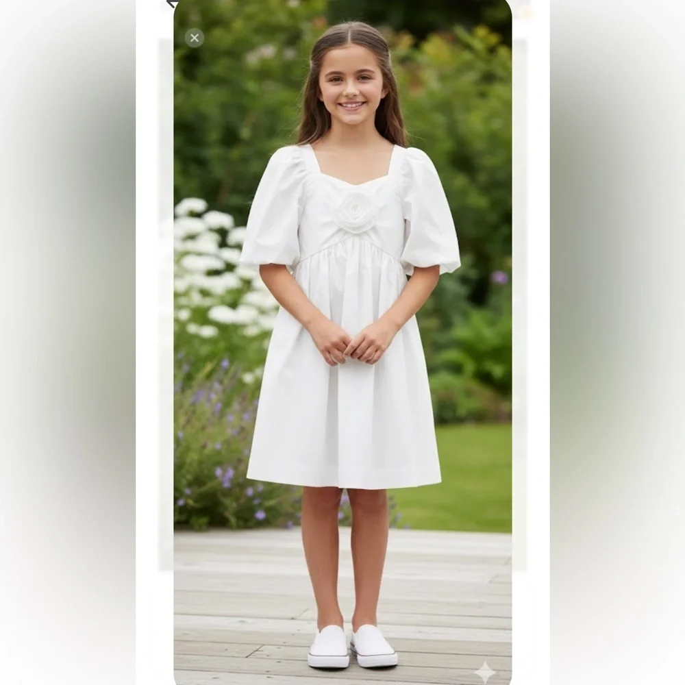 Zara Elegant White Kids Dress